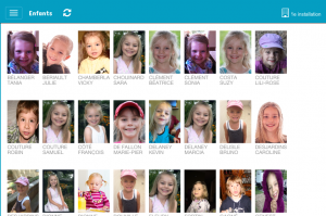 Application mobile Amisgest : liste des enfants avec photos