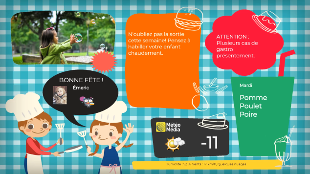 Affichage TV : cuisine