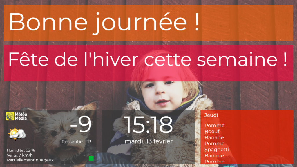Affichage TV : messages