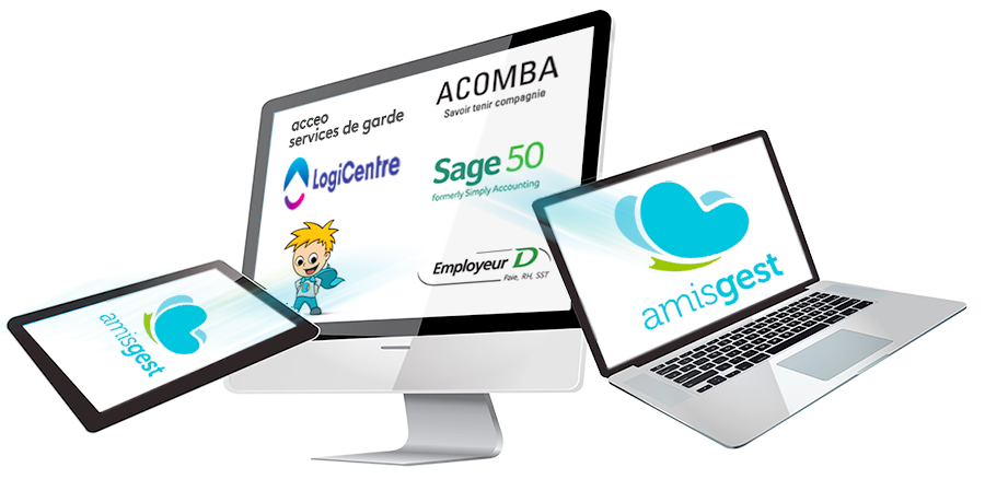 Amisgest s'intègre à Acomba, Sage 50, LogiCentre et Employeur D