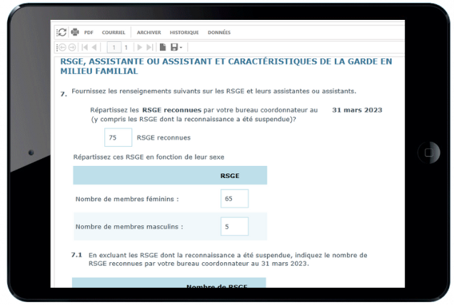 Rapport d'activité du bureau coordonnateur sur iPad